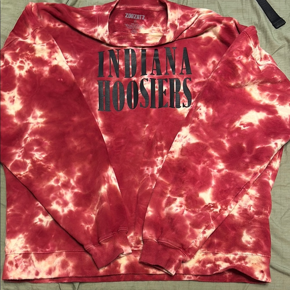 Zodiac Indiana Hoosiers Red Tie-Dye Sweatshirt